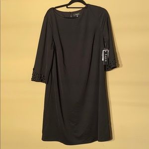 Black midi dress with jewels